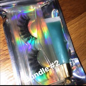 Lip gloss and lashes
